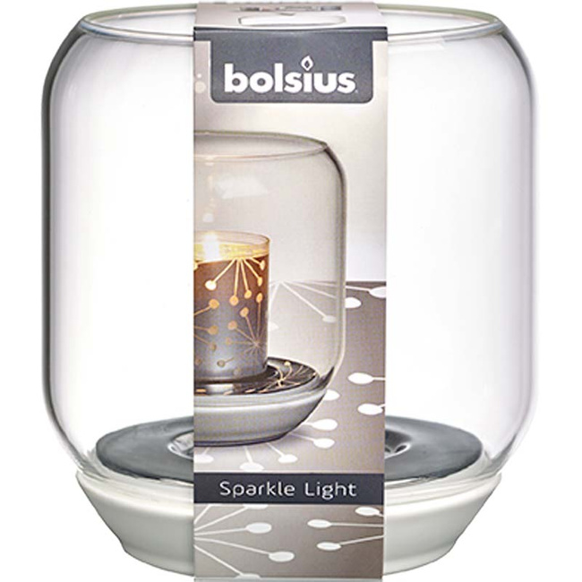 Bolsius Sparkle Light candle holder 130/121 mm - Transparent