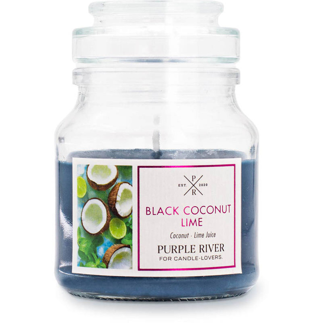 Vela de soja aromática Black Coconut Lime Purple River 113 g