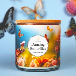 Candle World sojová vonná svíčka 3 knoty Dancing Butterflies 460 g Jasmine Peach