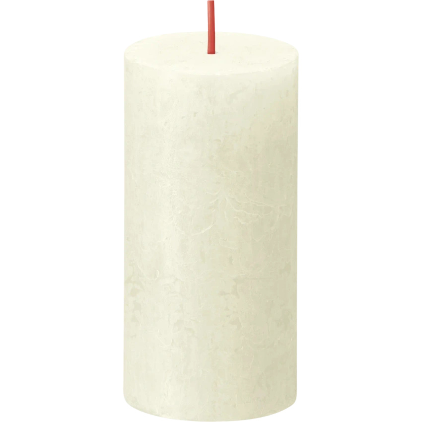Bolsius rustieke boomstam kaarsenstandaard Rustic Shine 100/50 mm 10 cm - Fijne parel