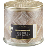 Bougie parfumée avec mèche en bois Leather Jacaranda Candle-lite