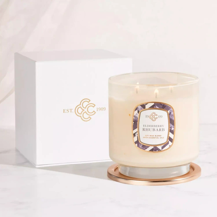 Luxusní vonná svíčka Elderberry Rhubarb Colonial Candle