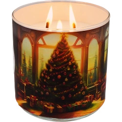 Candle World vela perfumada de Navidad soja 3 mechas Christmas Glow 460 g