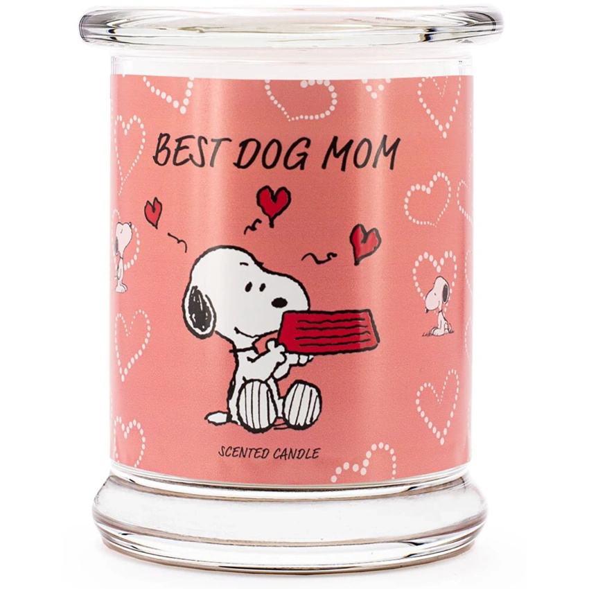 Geurkaars cadeau voor een hondeneigenaar Snoopy Best Dog Mom Peanuts 250 g voor hondenmama