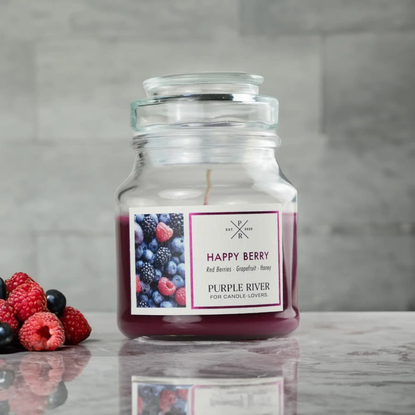 Duftkerze soja Happy Berry Purple River 113 g