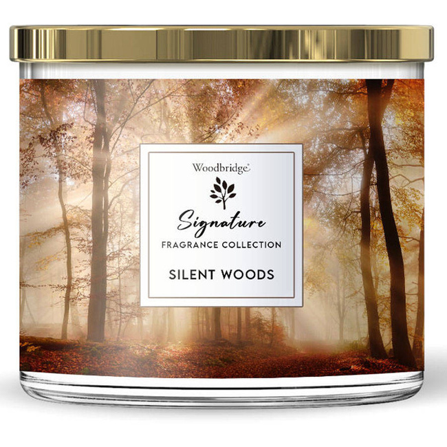 Woodbridge Signature Collection grande bougie parfumée 3 mèches en verre 410 g - Silent Woods