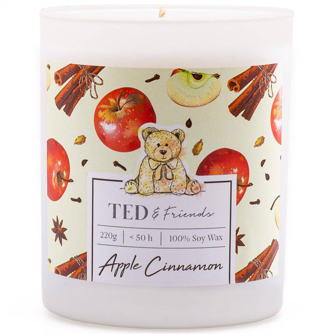 Sojowa świeczka zapachowa w szkle jabłko cynamon - Apple Cinnamon Ted Friends