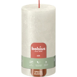 Bolsius Rustic Shimmer boomstamkaars rustiek gemetalliseerd ongeparfumeerd 13 cm 130/68 mm - Crème Ivoor