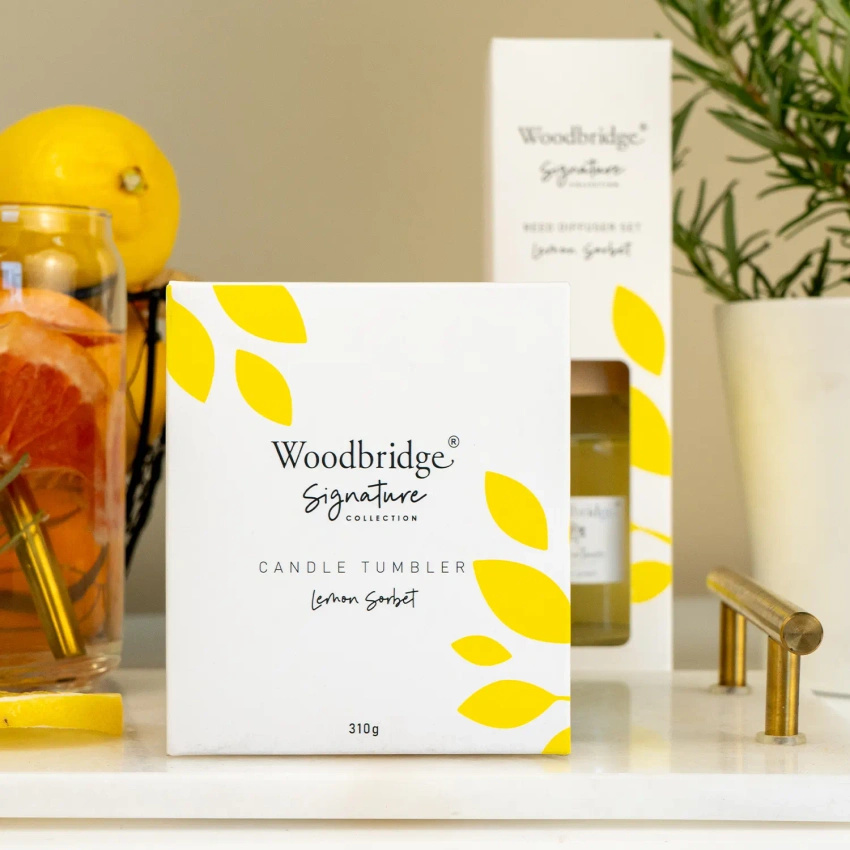 Candela profumata da regalare agli agrumi Lemon Sorbet 310 g Woodbridge