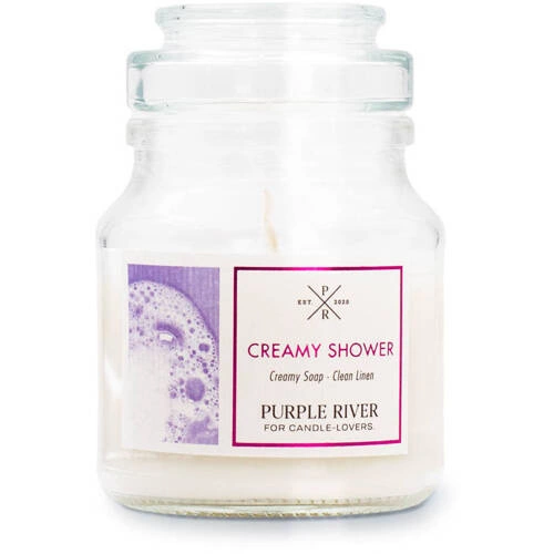 Vela de soja aromática Creamy Shower Purple River 113 g