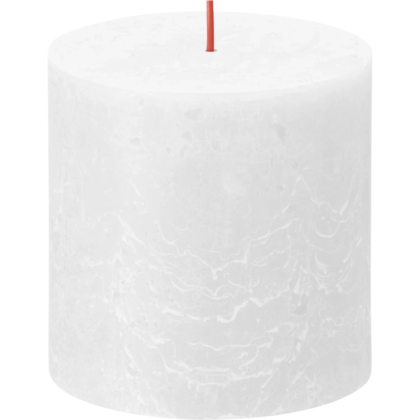 Bolsius bougeoir rustique en forme de tronc Rustic Shine 100/100 mm 10 cm - Blanc givré Blanc nuageux