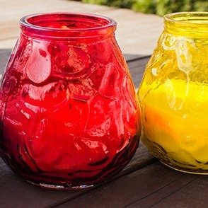 Unscented outdoor garden candle in glass Bispol Lowboy ~ 17 h - Red