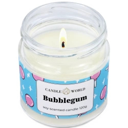 Candle World soja geurkaars pot Bubblegum 120 g Kauwgom