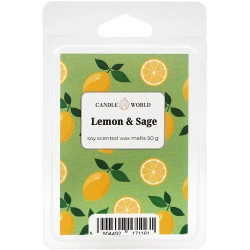 Candle World cera aromática de soja Lemon Sage 50 g Salvia Limón