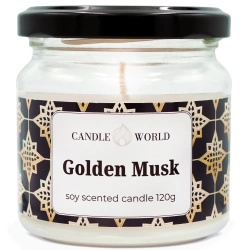 Candle World soy scented candle jar Golden Musk 120 g Musk
