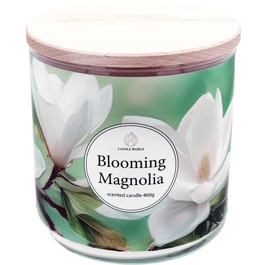 Candle World vela perfumada floral de soja 3 mechas Blooming Magnolia 460 g