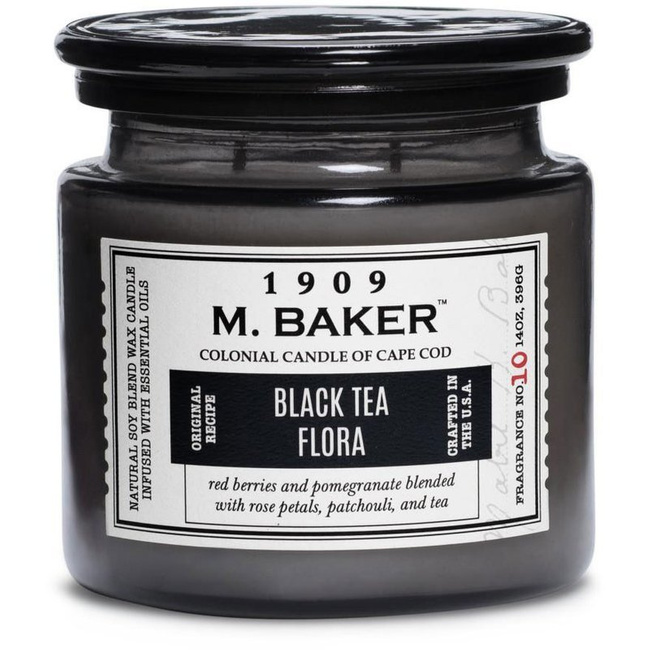 Colonial Candle M Baker grande bougie parfumée au soja pot d'apothicaire 14 oz 396 g - Black Tea Flora