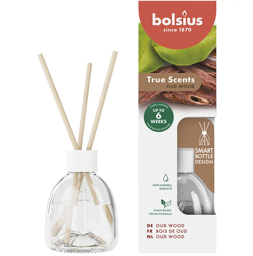 Bolsius True Scents bastoncini diffusori di fragranza 60 ml in vetro - Agarwood