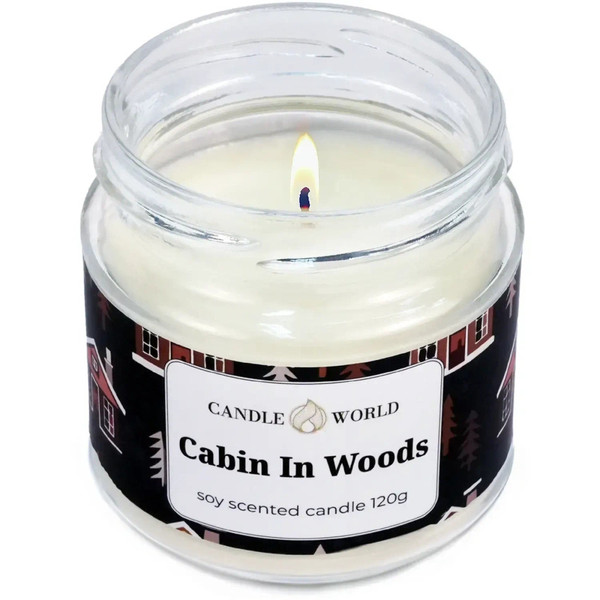 Candle World bougie de soja parfumée pot Cabin In Woods 120 g Bois Mousse
