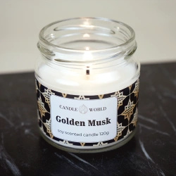 Candle World candela profumata di soia Golden Musk 120 g Muschio