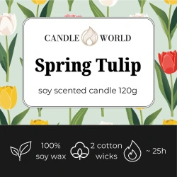 Candle World candela profumata di soia Spring Tulip 120 g Tulipano