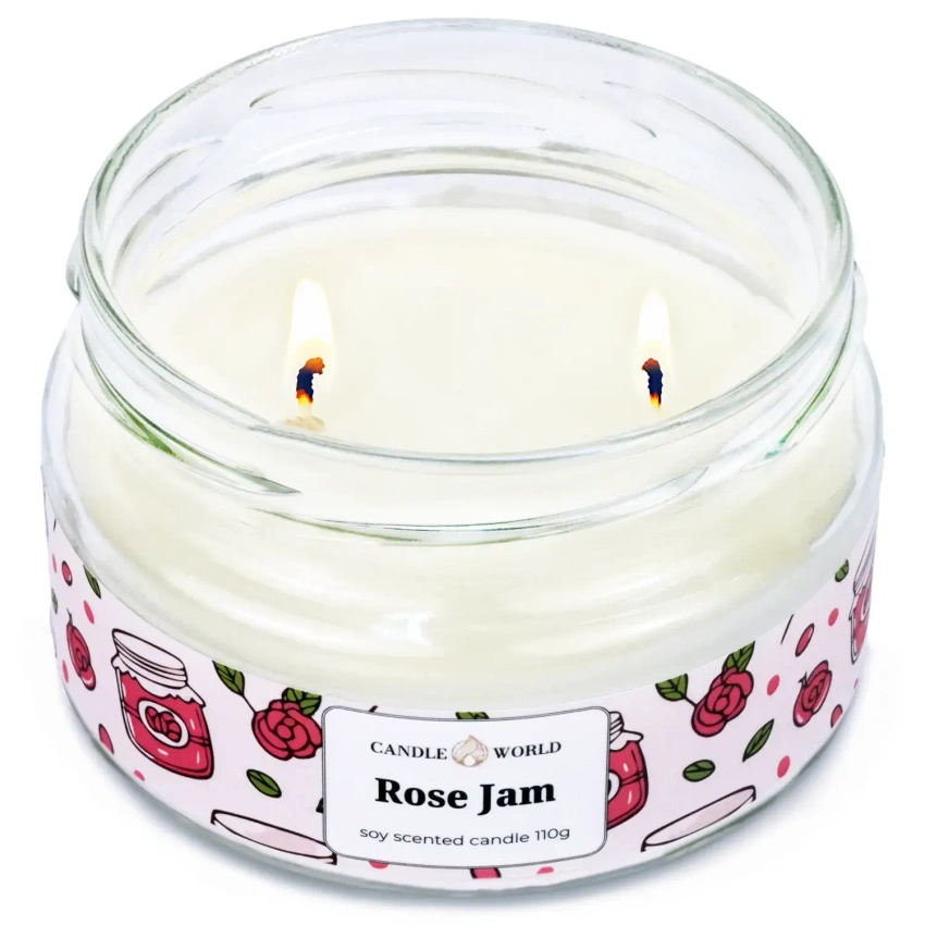 Candle World potje soja geurkaars Rose Jam 110 g Rose