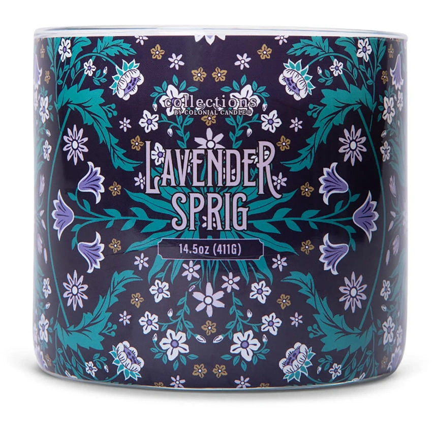 Colonial Candle Deco Collection Duftkerze aus Sojabohnen im Glas 3 Dochte 14.5 oz 411 g - Lavender Sprig