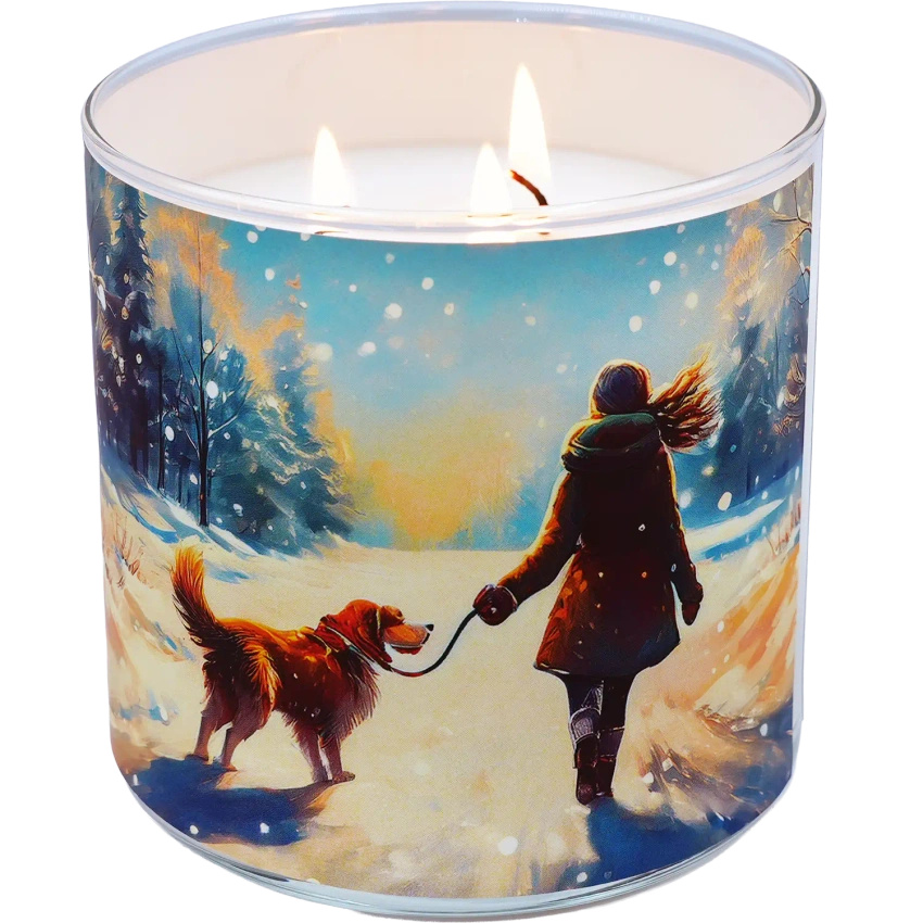 Candle World candela profumata di soia a 3 stoppini Winter Walk 460 g