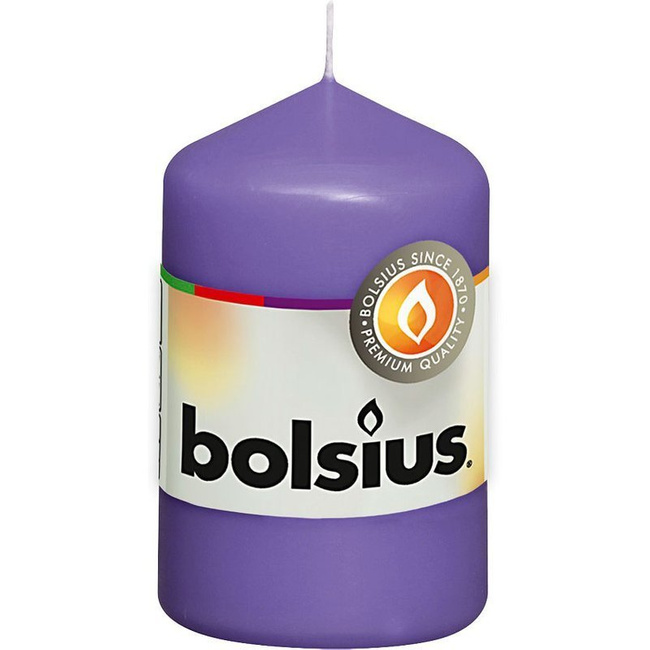 Bolsius pillar unscented solid candle 8 cm 80/48 mm - Ultra Violet