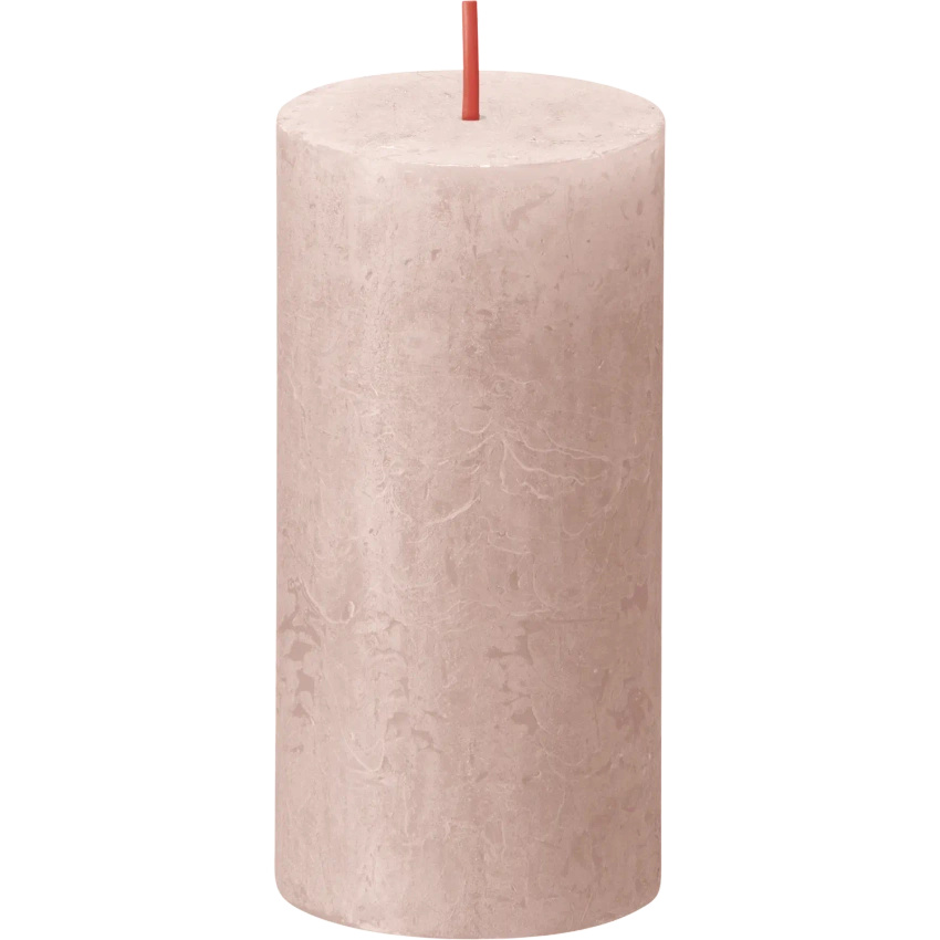 Bolsius świeca bryłowa pieńkowa rustykalna słupek Rustic Shine 100/50 mm 10 cm Misty Pink - Mglisty Róż