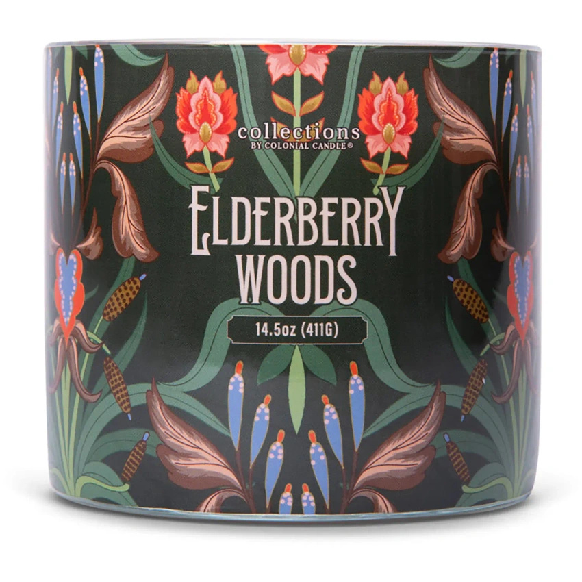 Colonial Candle Deco Collection vonná sójová svíčka ve skle 3 knoty 14.5 oz 411 g - Elderberry Woods