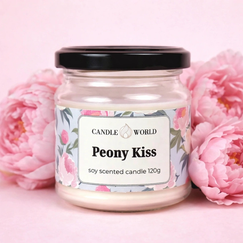 Candle World potje soja geurkaars Peony Kiss 120 Pioenroos