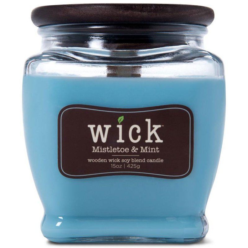 Bougie de soja parfumée Colonial Candle Wick mèche en bois 15 oz 425 g - Mistletoe & Mint