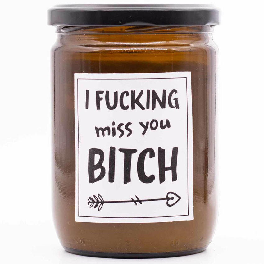 Świeca na prezent sojowa zapachowa Mad Candle 360 g - I Fucking Miss You Bitch
