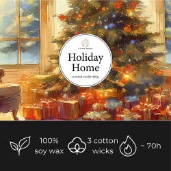 Candle World vela perfumada de Navidad soja 3 mechas Holiday Home 460 g