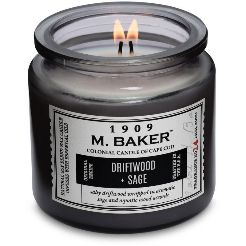 Vela perfumada soja farmacia tarro 396 g Colonial Candle M Baker - Driftwood Sage