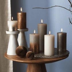 Bolsius rustikální kmenová svíčka Rustic Shine 130/68 mm 13 cm - Mrazivě bílá Mračně bílá