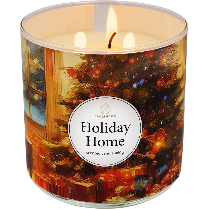 Candle World vela perfumada de Navidad soja 3 mechas Holiday Home 460 g