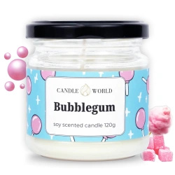 Candle World sojowa świeca zapachowa słoik Bubblegum 120 g Guma balonowa