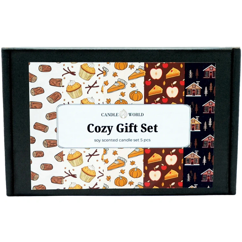 Candle World set de regalo Cozy velas perfumadas de soja 5x20g