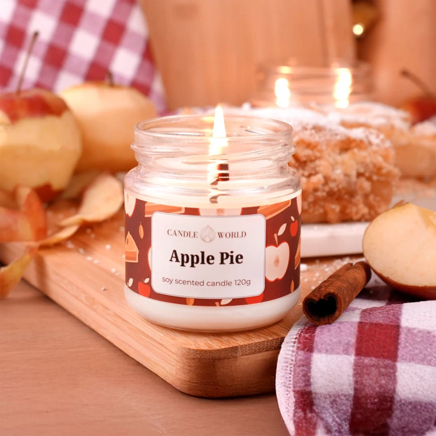 Candle World sojová vonná svíčka sklenice Apple Pie 120 g Jablečný koláč