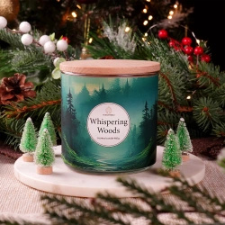 Candle World candela profumata di soia forestale 3 stoppini Whispering Woods 460 g