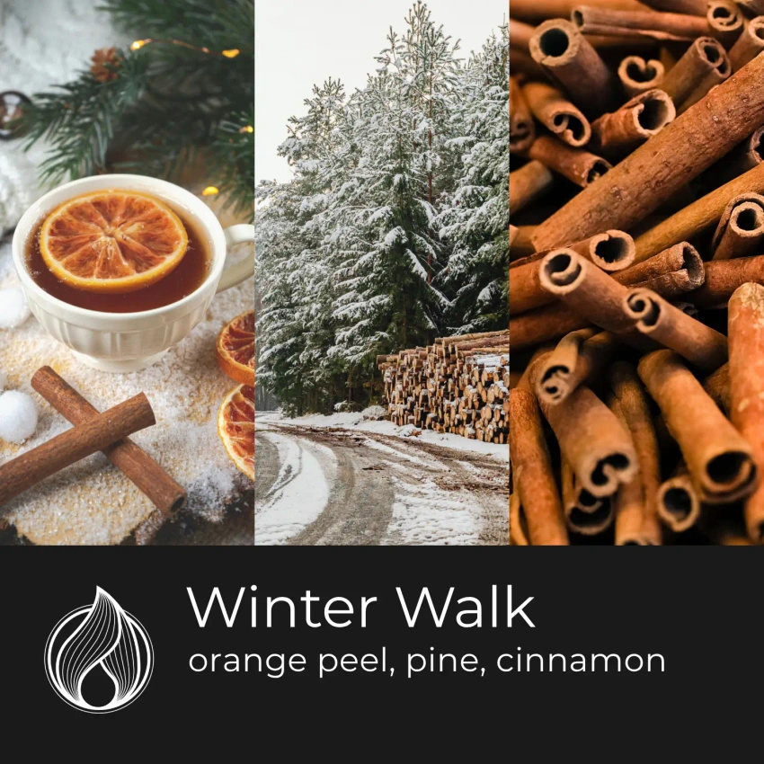 Candle World candela profumata di soia a 3 stoppini Winter Walk 460 g