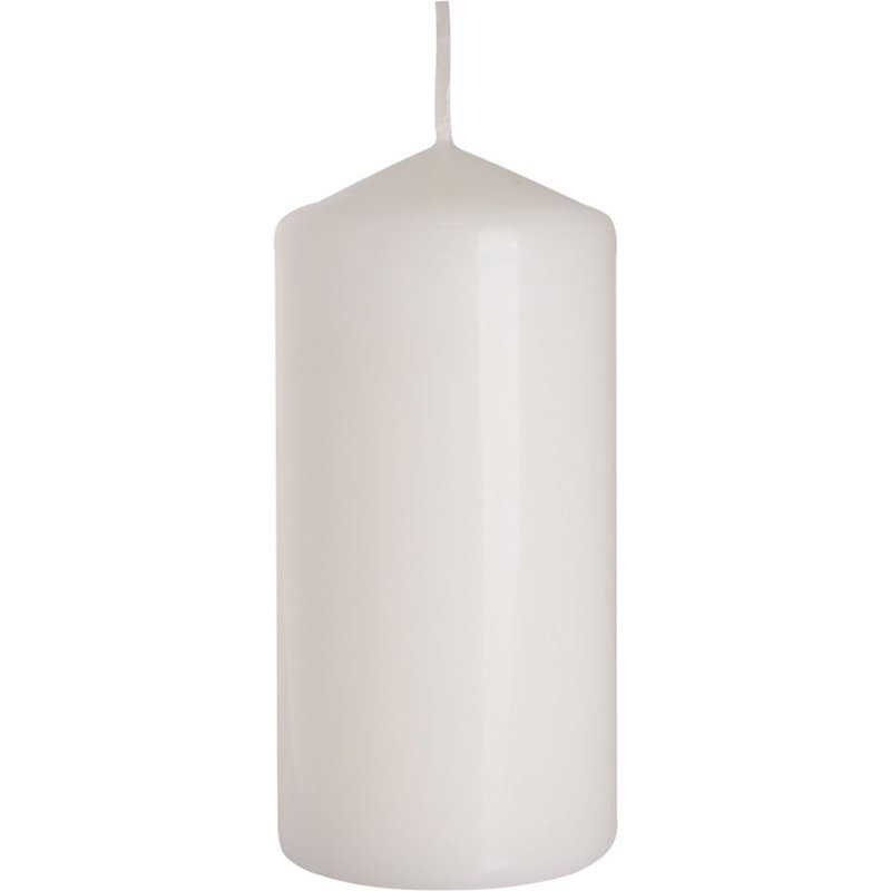 Bispol pillar unscented solid candle 120/58 mm - White