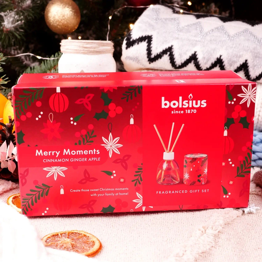 Bolsius vánoční dárková sada Merry Moments Jablko a skořice