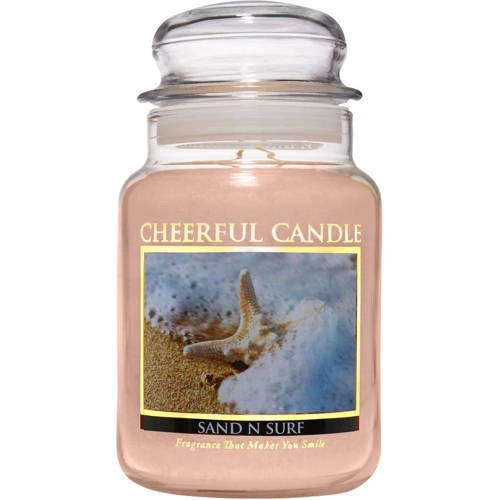 Cheerful Candle scented candle in large jar 2 wicks 24 oz 680 g - Sand N Surf