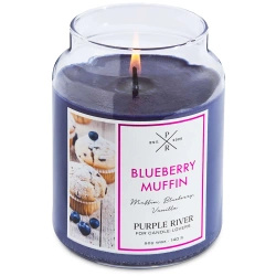 Vela de soja perfumada Blueberry Muffin Purple River 623 g