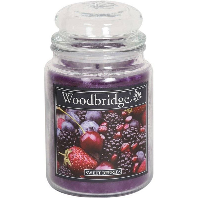 Blåbär doftljus i glas stort Woodbridge - Sweet Berries