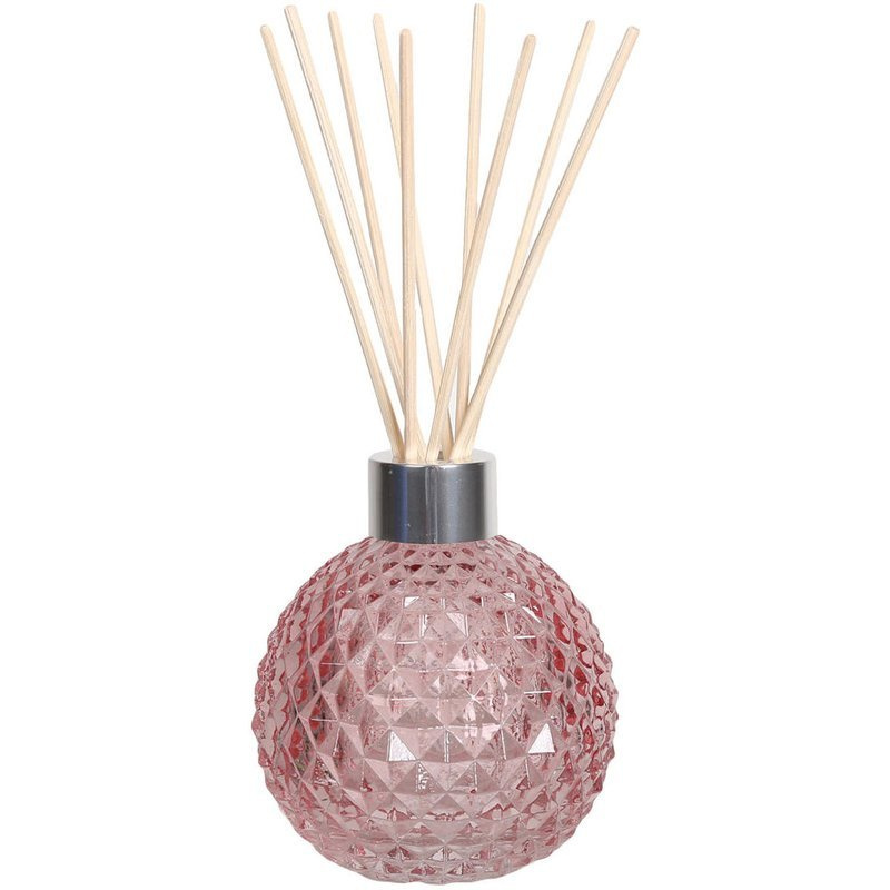 Różowy pusty flakon buteleczka z patyczkami do dyfuzora w pudełku Woodbridge Candle