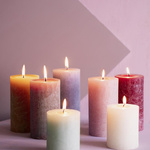 Bolsius Rustic Shine unscented solid pillar candle 130/68 mm 13 cm - Frosted Lavender